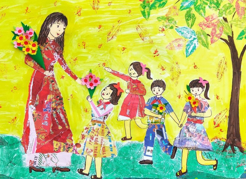 Tranh vẽ đề tài 2011 ngày nhà giáo Việt Nam đẹp nhất ý nghĩa  VFOVN