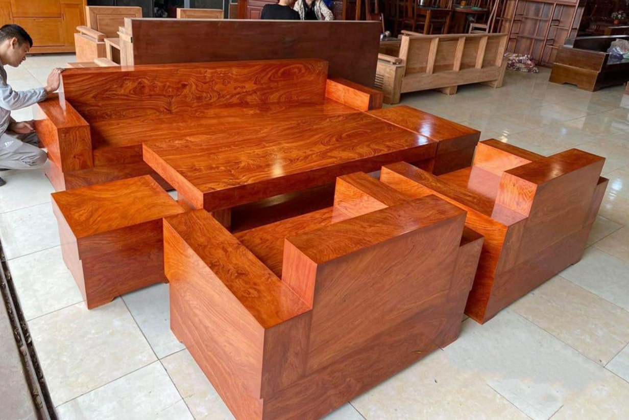 sofa gỗ hương đá cao cấp