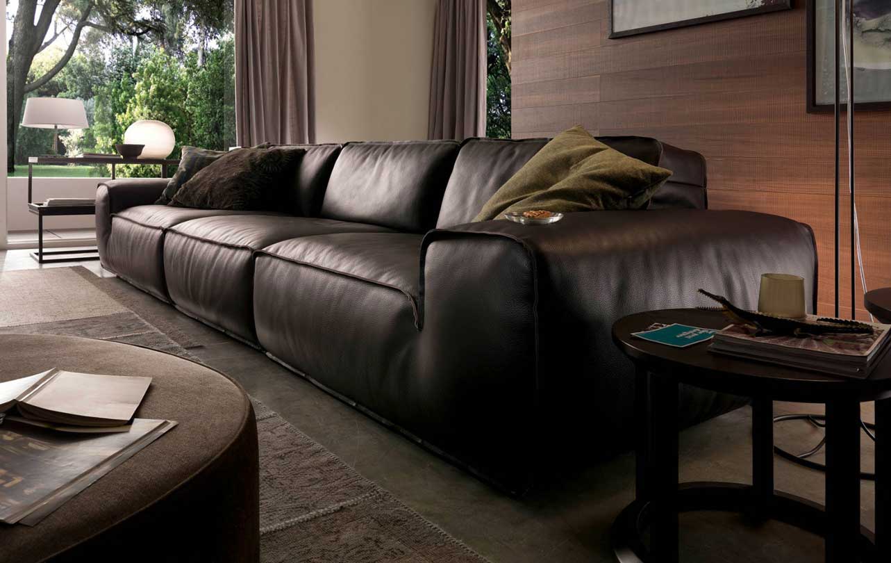 sofa nâu đen hiện đại