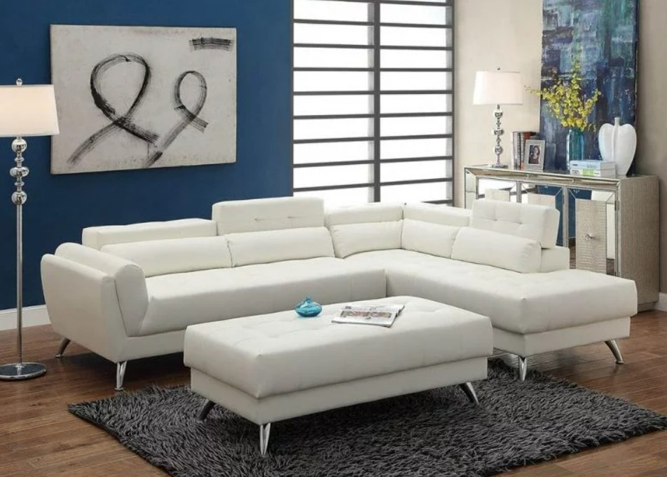 sofa trắng chữ l